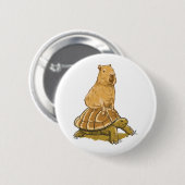 Funny Capybara Tierschildkröte Niedlich Capybara Button (Vorne & Hinten)