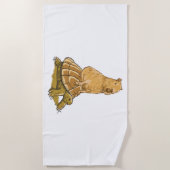 Funny Capybara Tierschildkröte Niedlich Capybara Strandtuch (Vorderseite)