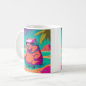 Funny Capybara Tropical Beach Personalisiert Kaffeetasse (Vorderseite Links)