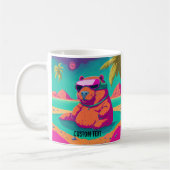 Funny Capybara Tropical Beach Personalisiert Kaffeetasse (Links)
