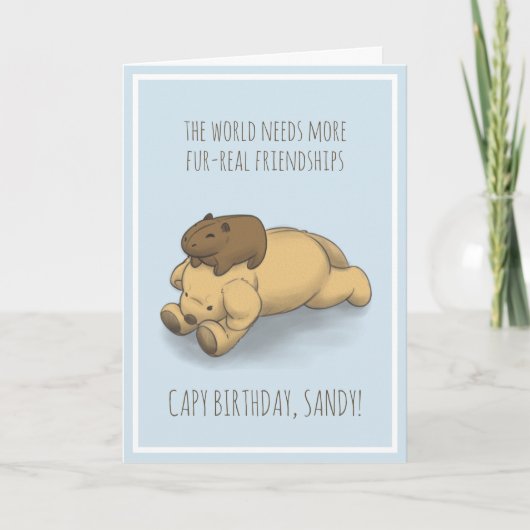 Funny Capybara und Dog Pub Birthday Card Karte (Vorderseite)