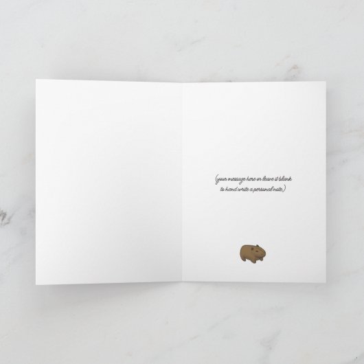 Funny Capybara und Dog Pub Birthday Card Karte (Innenseite)