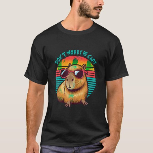 Funny Capybara Vintag Retro Keine Sorge, Capy l T-Shirt (Vorderseite)
