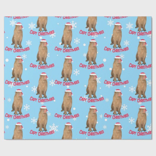 Funny Capybara Weihnachten Pun Holiday Geschenkpapier (Flach)