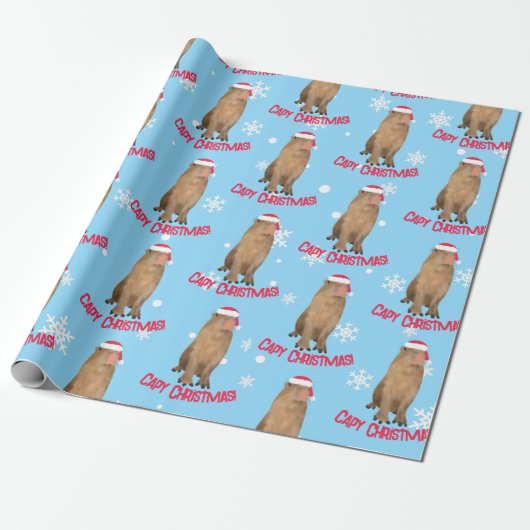 Funny Capybara Weihnachten Pun Holiday Geschenkpapier (Ungerollt)