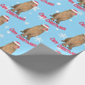 Funny Capybara Weihnachten Pun Holiday Geschenkpapier (Ecke)
