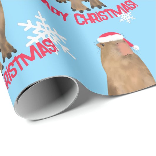 Funny Capybara Weihnachten Pun Holiday Geschenkpapier (Rolleneckpunkt)