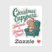 Funny Capybara Weihnachtssticker Aufkleber (Blatt)