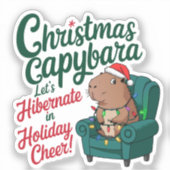 Funny Capybara Weihnachtssticker Aufkleber (Vorderseite)