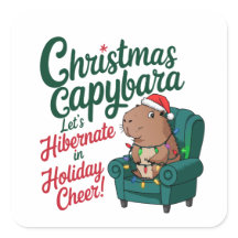 Funny Capybara Weihnachtssticker