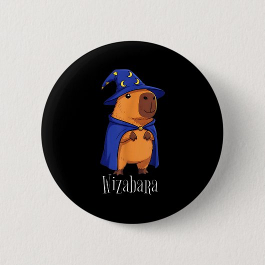 Funny Capybara Wizard Costume Wizabara Graphic Kid Button (Vorderseite)