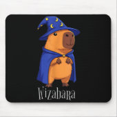 Funny Capybara Wizard Costume Wizabara Graphic Kid Mousepad (Vorne)