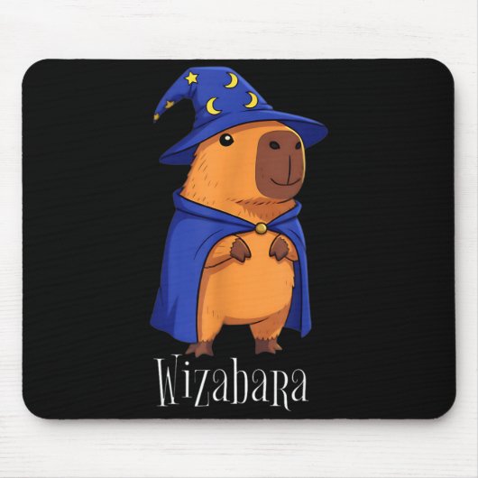 Funny Capybara Wizard Costume Wizabara Graphic Kid Mousepad (Vorne)