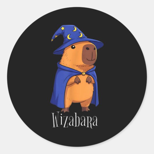 Funny Capybara Wizard Costume Wizabara Graphic Kid Runder Aufkleber (Vorderseite)