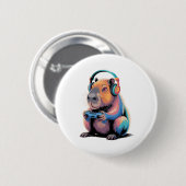 Funny Capyra Gamer Video Gamer Capyra Button (Vorne & Hinten)