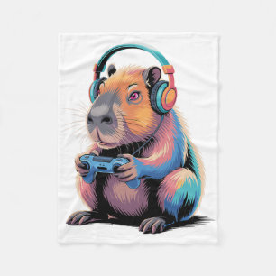 Funny Capyra Gamer Video Gamer Capyra Fleecedecke