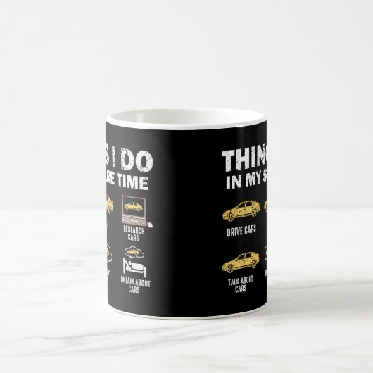 Funny Car 6 Dinge, die ich in meiner Freizeit Auto Kaffeetasse (Mittel)