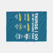 Funny Car 6 Things I Do In My Spare Time Fleecedecke (Vorderseite (Horizontal))