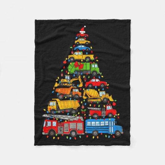 Funny Car Christmas Tree Xmas Light Boys Kids Todd Fleecedecke (Vorderseite)