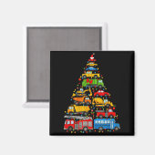 Funny Car Christmas Tree Xmas Light Boys Kids Todd Magnet (Vorderseite/Rückseite)