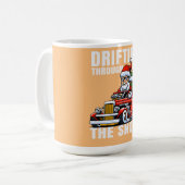 Funny Car Driving Santa as Drifting Through The Kaffeetasse (Vorderseite Links)