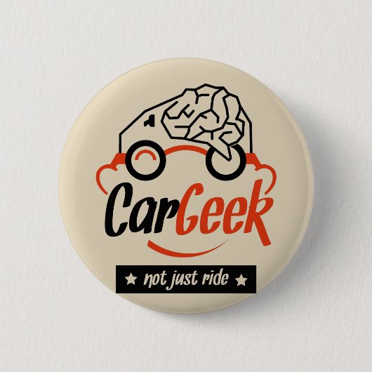 Funny Car Geek Button (Vorderseite)