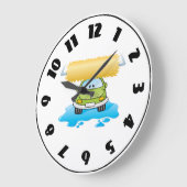 Funny Car in A Car Wash Clock Große Wanduhr (Winkel)