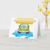 Funny Car in a Car Wash Grußkarten Karte (Gelbe Blume)