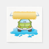 Funny Car in einem Auto Wash Paper Napkins Serviette (Vorderseite)