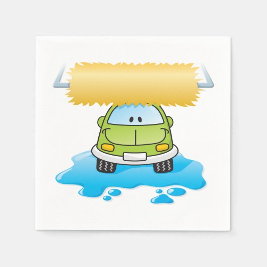 Funny Car in einem Auto Wash Paper Napkins Serviette (Vorderseite)