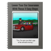 Funny Car Insurance Spaß Notebook Notizblock (Vorderseite)