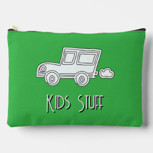 Funny Car Kids Stuff Green Zubehörtasche