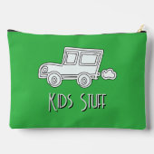 Funny Car Kids Stuff Green Zubehörtasche (Rückseite)