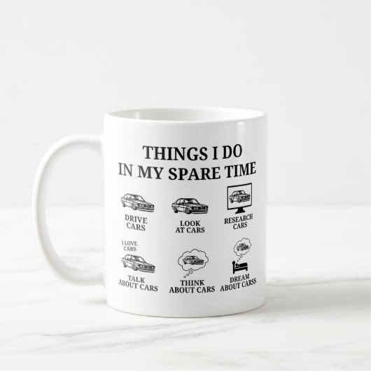 Funny Car Lover Geschenk, Dinge, die ich in meiner Kaffeetasse (Links)