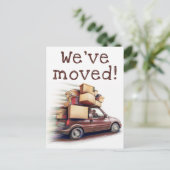 Funny Car Neue Adresse Wir haben die Ankündigung v Postkarte (Stehend Vorderseite)