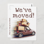 Funny Car Neue Adresse Wir haben die Ankündigung v Postkarte (Vorne/Hinten)