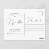 Funny Car Neue Zuhause Adresse Ankündigung Postkar Postkarte (Rückseite)