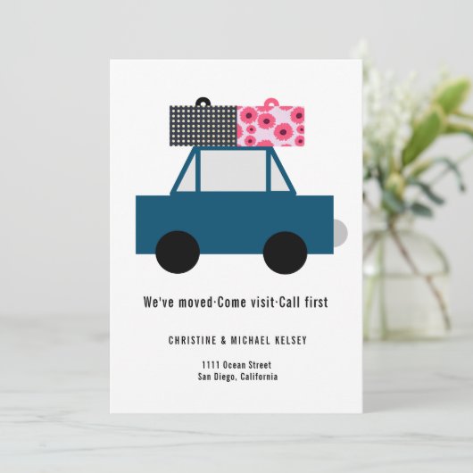 Funny Car Neue Zuhause Moving Flat Announcement Ca Ankündigung (Stehend Vorderseite)