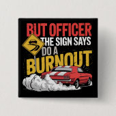 Funny Car Racing Burnout Drag Racing Muscle Car  Button (Vorderseite)