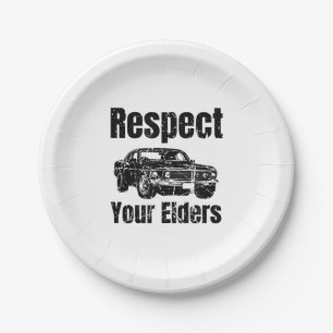 Funny Car - Vintage Respekt Your Elders Classic Mu Pappteller