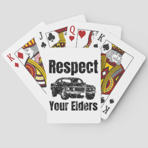 Funny Car - Vintage Respekt Your Elders Classic Mu Spielkarten
