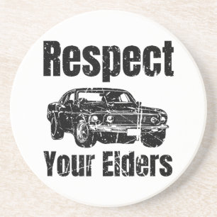 Funny Car - Vintage Respektiere Deine Älteren Klas Getränkeuntersetzer