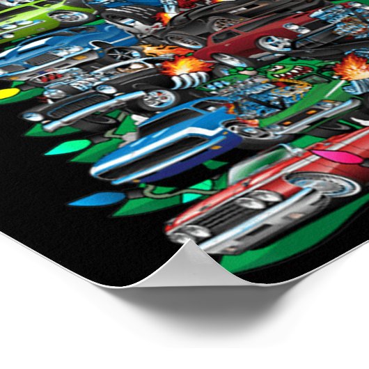Funny Car Weihnachtsbaum Clic Muscle Cars Tree Lig Poster (Ecke)