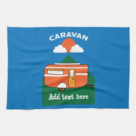 Funny Caravan Accessoires Camping Caravaner Geschirrtuch (Horizontal)