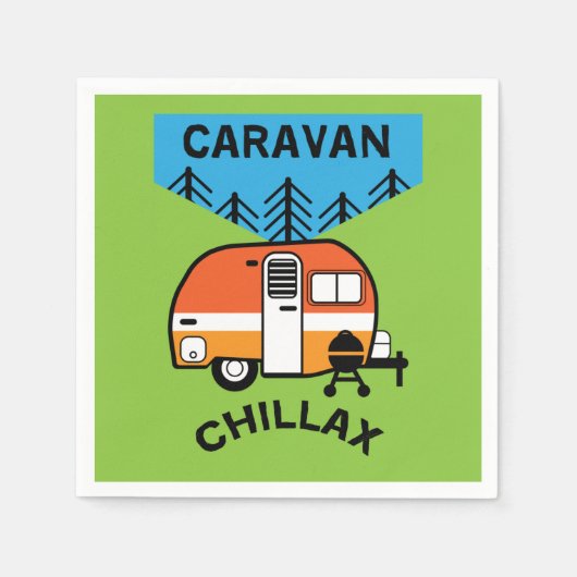 Funny Caravan Geschenke | Bester Caravanning | Woh Serviette (Vorderseite)