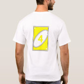 Funny Card Game T - Shirt | Gelbe Nummer 4 Karte (Rückseite)