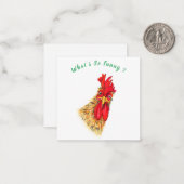 Funny Card mit überraschendem Rooster - Benutzerde Mitteilungskarte (Vorderseite/Rückseite Beispiel)