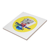 Funny Card Shark Gambling Cartoon mit Poker Chips Fliese (Seite)