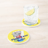 Funny Card Shark Gambling Cartoon mit Poker Chips Getränkeuntersetzer (Seite)