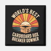 Funny Cardboard Box Breaker Downer Sarcastic Recyc Magnet (Vorne)